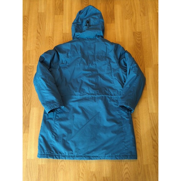 LL Bean Winter Warmer Jacket Womens Large Petite Blue Sherpa Fleece Coat Hooded - Picture 9 of 9